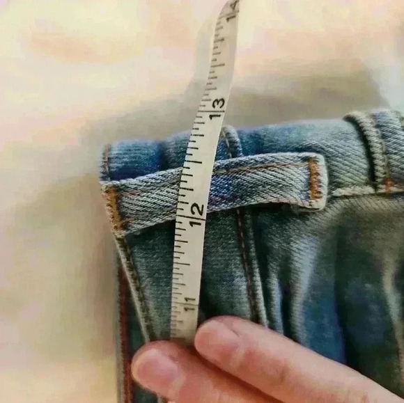 Anthropologie High Waist Flare Jeans Straight Leg size 25 Medium Dark Wash - Picture 5 of 13